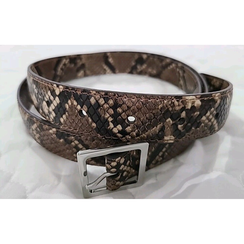 Target 🎯 A New Day Brown Snakeskin Faux Leather Women's Belt Sz L 34-38"